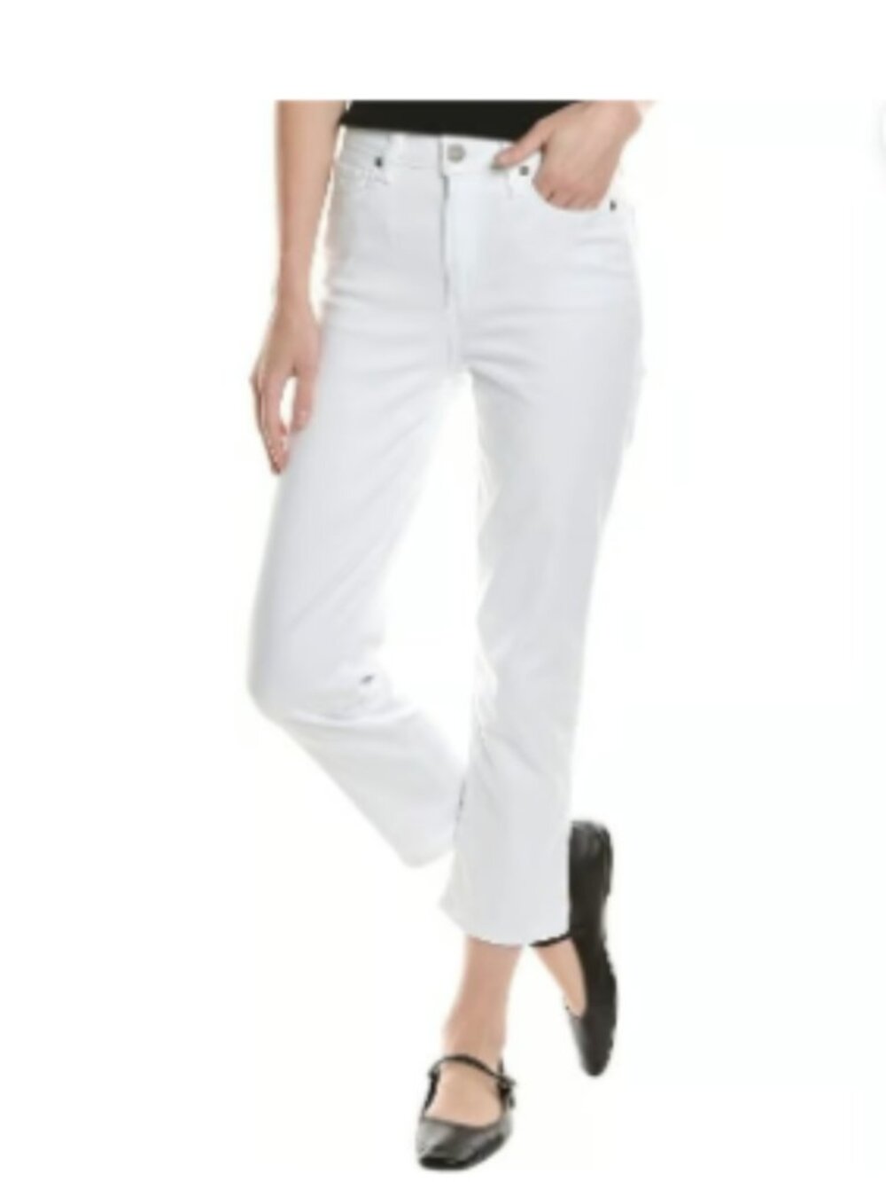 PAIGE Jacqueline Straight Crop Jeans – Optic White – Size 26 (NWT)